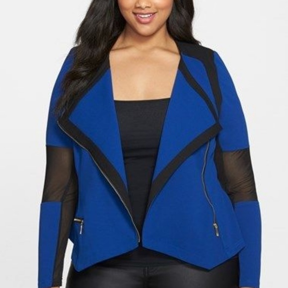 City Chic Jackets & Blazers - City Chic Moto Jacket Blue Black